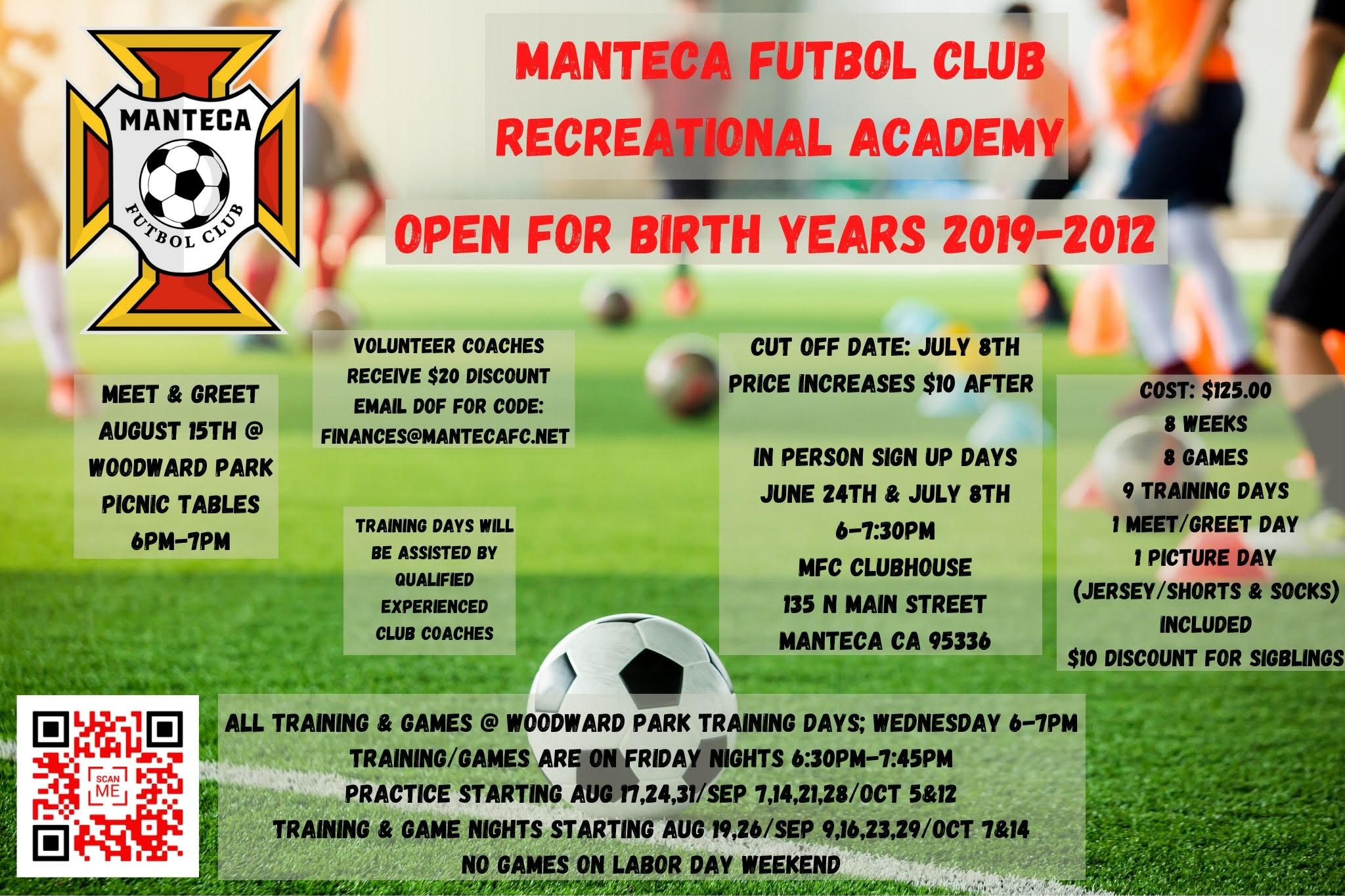 Manteca Futbol Club Recreational Academy 2022